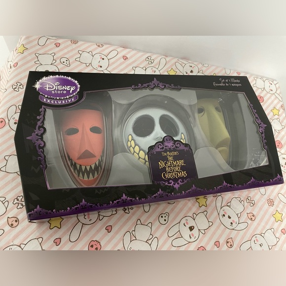 Nightmare Before Christmas Disney Store Set of 3 Masks Lock Shock and Barrel - Picture 12 of 16